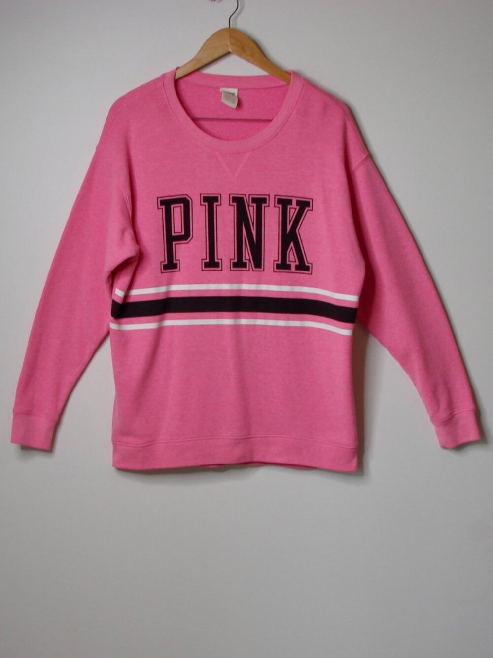 PINK Victoria's Secret Pink Top Logo Crewneck Sweatshirt Long Sleeve Size Small